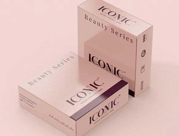 ICONIC 'Lolite' grau/blau farbige Kontaktlinse für 3 Monate / 1x Paar/ 2 Stk. Linsen
